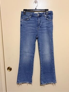 Frame Denim Light Blue Flare Crop Jeans